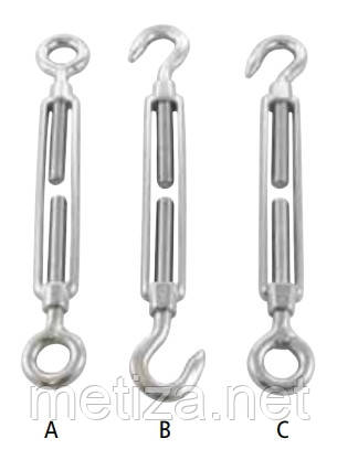 Талреп відкритий "гак"-"гак", арт. 82464B06, нержавіюча сталь А4, 6мм, фото 1