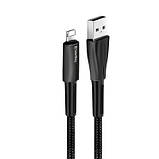 Дата кабель ColorWay USB 2.0 AM to Lightning 1.0m zinc alloy + led black (CW-CBUL035-BK), фото 3