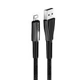 Дата кабель ColorWay USB 2.0 AM to Lightning 1.0m zinc alloy + led black (CW-CBUL035-BK), фото 4
