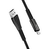 Дата кабель ColorWay USB 2.0 AM to Lightning 1.0m zinc alloy + led black (CW-CBUL035-BK), фото 5