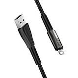 Дата кабель ColorWay USB 2.0 AM to Lightning 1.0m zinc alloy + led black (CW-CBUL035-BK), фото 6