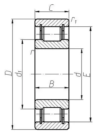 Підшипник N 306 W /P6 (6-102306) BBC-R розміри 30*72*19, фото 3