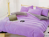 Двуспальный однотонный комплект постельного белья " Лавандовый, лиловый, серый ", бязь голд люкс "Виталина"