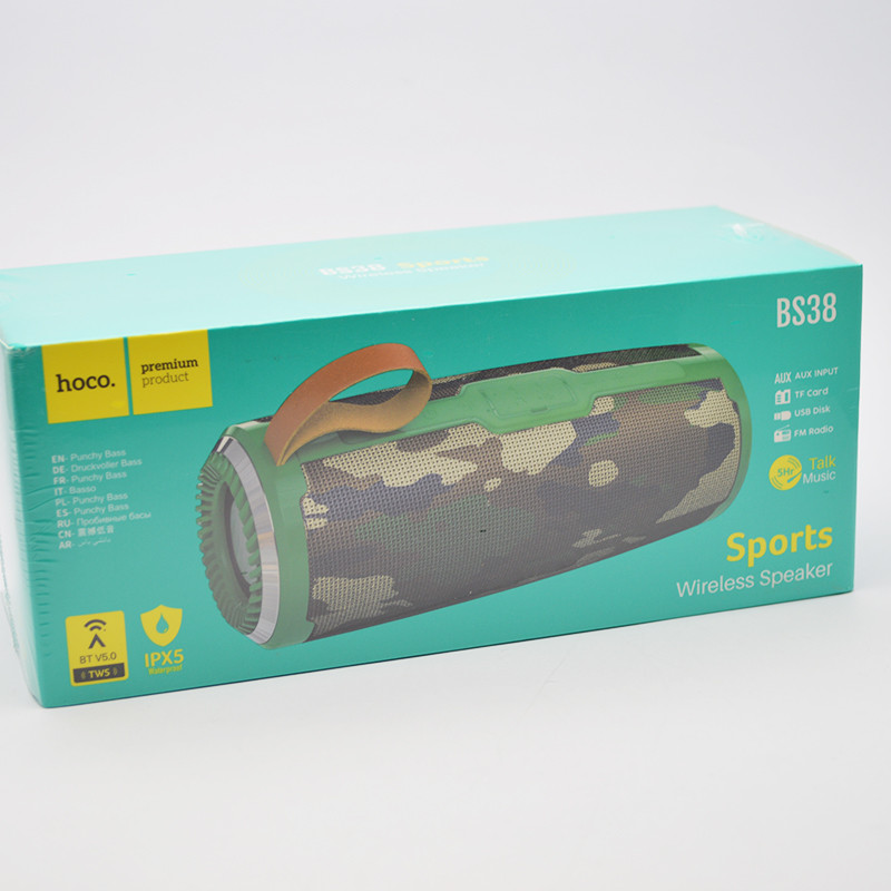 Портативна колонка (Bluetooth) HOCO BS38 Cool freedom sports Camouflage Green