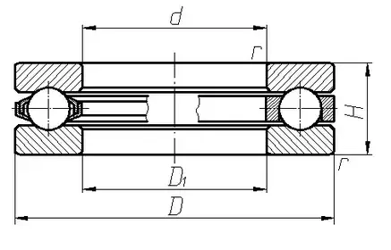 Підшипник 51308 /P6 (6-8308А) BBC-R розміри 40*78*26, фото 2
