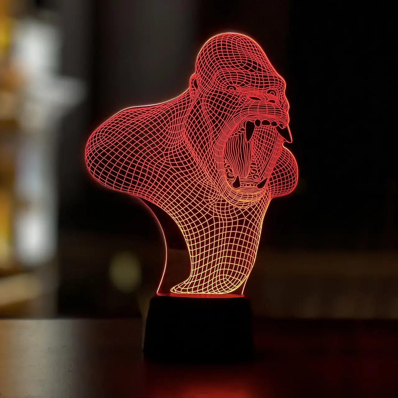 3D світильник нічник з пультом "Горила" 3DTOYSLAMP, фото 1