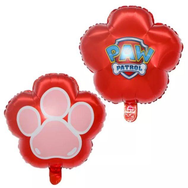 Фольгована кулька Щенячий Патруль Лапка 40х40см (15") | Червоний