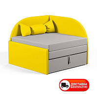 Дитяче розкладне крісло-ліжко Малютка 05 колір жовтий, оббивка тканина роріжка