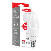 LED-лампа MAXUS C37 6W м'яке світло 220 V E14 (1-LED-533)