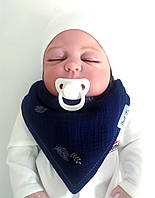 Слинявчик — бандана непромокальний мусліновий "Листики"