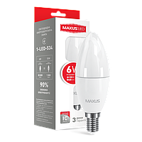 LED-лампа MAXUS C37 6W яскраве світло 220 V E14 (1-LED-534)