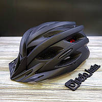 Чорний шолом для велосипеда (велошолом із заднім ГАБАРИТОМ шолом для їзди на велосипеді та самокаті)