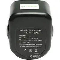 Аккумулятор для электроинструмента PowerPlant DeWalt GD-DE-12 DV00PT0033 12 В Ni-Cd 1.3 Ачас