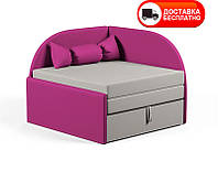 Дитяче розкладне крісло-ліжко Малютка 03 рожеве, оббивка тканина роріжка