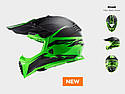 Мотошолом LS2 MX437 fast evo roar black green, фото 3