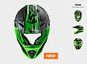 Мотошолом LS2 MX437 fast evo roar black green, фото 5