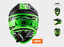 Мотошолом LS2 MX437 fast evo roar black green, фото 6