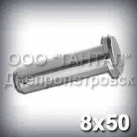 Палець - вісь 8х50 DIN В 1444 (ГОСТ 9650-80 тип 6) ISO 2341 сталевий оцинкований