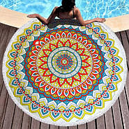 Пляжний килимок-рушник з бахромою круглий Ø150 см 30031263, фото 5