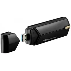 Мережевий адаптер Asus USB-AX56 AX1800, WiFI 6, USB 3.2, MU-MIMO, OFDMA, 4T4R, WPA3, подовжувач-підставка