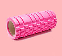 Массажный ролик (валик) для массажа спины Роллер для йоги гимнастический фоам ролик Розовый (A/S)