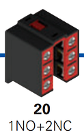 Запасной контакт к концевым выключателям 1NO+2NC медленное действие, VF B20 Pizzato Elettrica