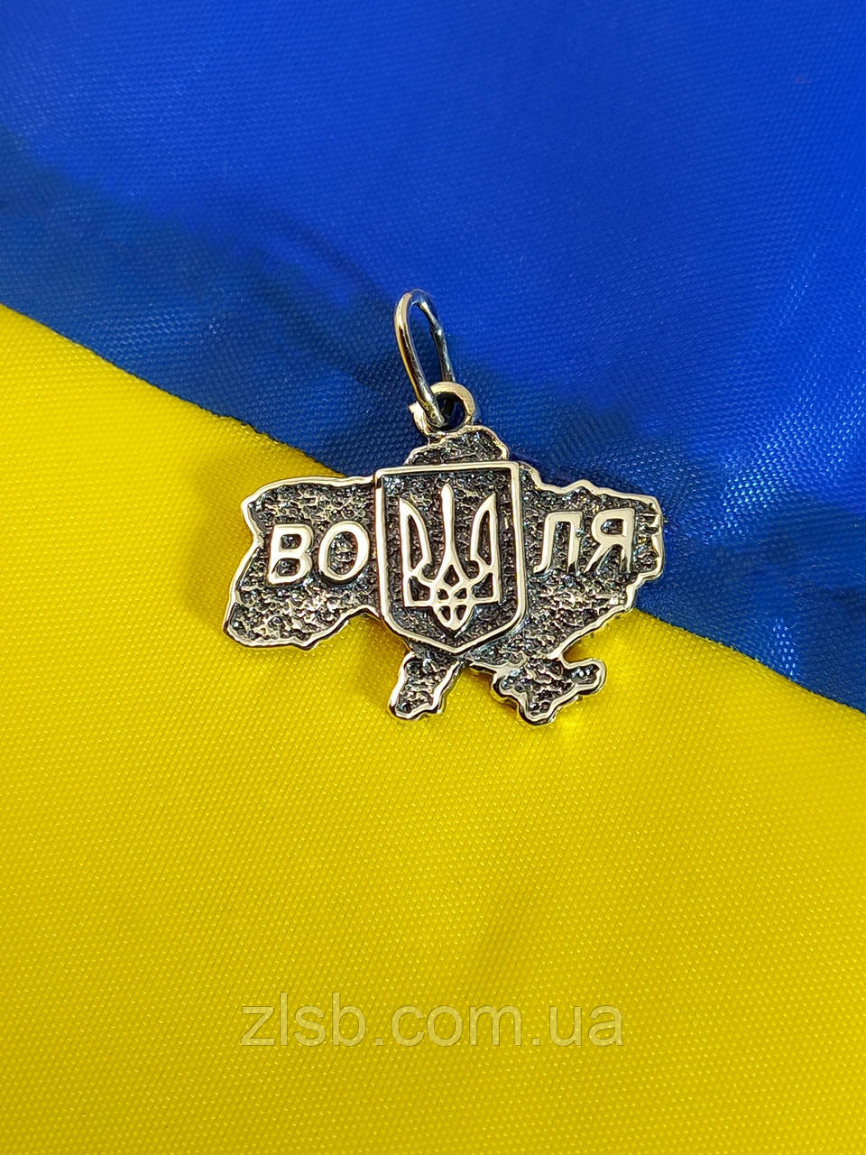 Срібний кулон карта України Воля  702-5кул, фото 1