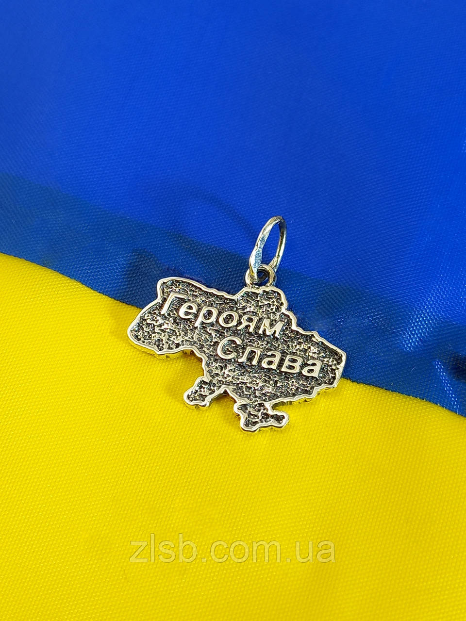 Срібний кулон карта України Героам слава  702-4кул, фото 1