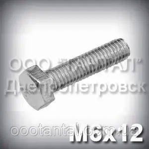 Болт М6х12 оцинкований DIN 933 (ГОСТ 7805-70, ГОСТ 7798-70)