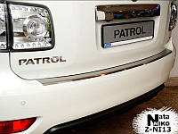 Накладка на бампер Nissan Patrol 2010- с загибом