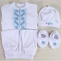 Крестильный набор-вышиванка для новорожденного мальчика, вышитый набор с голубым узором, Ладан 20