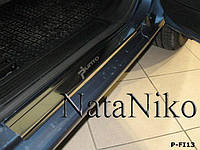 Накладки на пороги Fiat Grande Punto 5D / Punto Evo 5D 2005-2009 / 2009- premium P-FI13