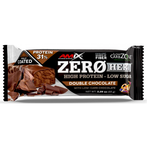 Протеїнові батончики Amix Low-Carb ZeroHero Protein Bar 15х65g, фото 1