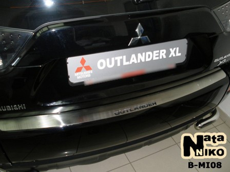 Накладка на бампер Mitsubishi Outlander II 2006- без загину