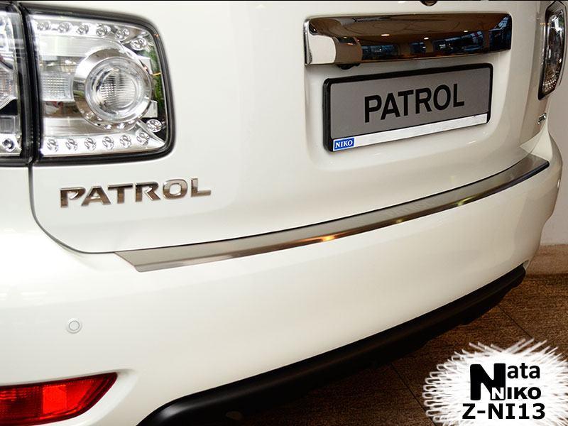 Накладка на бампер Nissan Patrol 2010- з загином