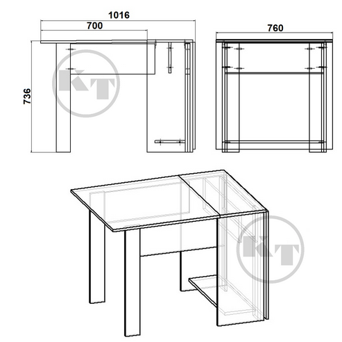 Размеры стола-книжки 1 Компанит
