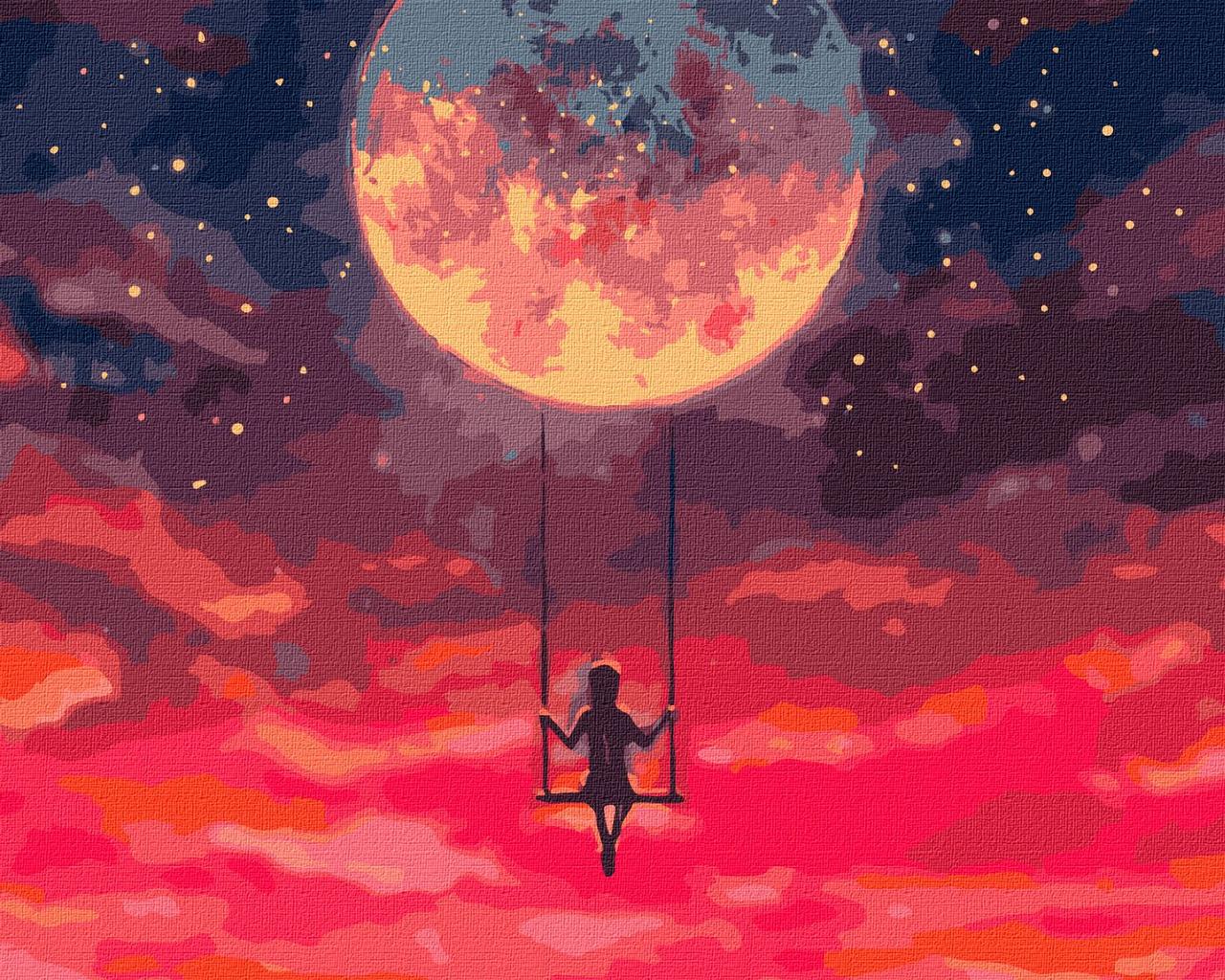 Картина за номерами KHO5045 Космические качели, 40*50см Ideyka