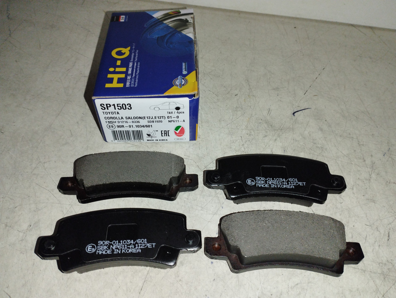 Hi-Q Колодки гальмівні задні TOYOTA COROLLA (E12) 1,4 1,6 1,8 2,0 02-, фото 1