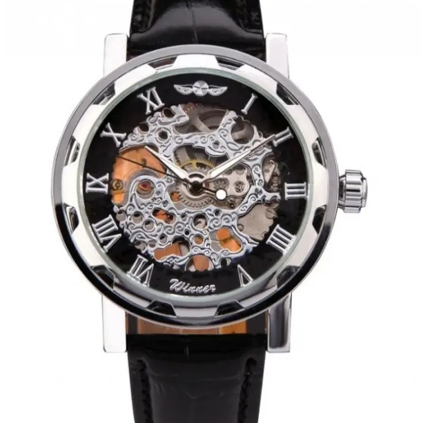 Чоловічий наручний годинник Winner Black, фото 1
