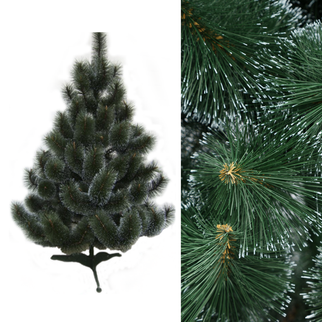 Настільна сосна 0,7 м маленька штучна ялинка білі кінчики, новорічна декоративна ялинка, фото 1