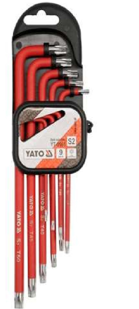 Набір шестигранники YATO ключі ТОРХ TAMPERPROOF Т10-Т50 9 штук YT-0563