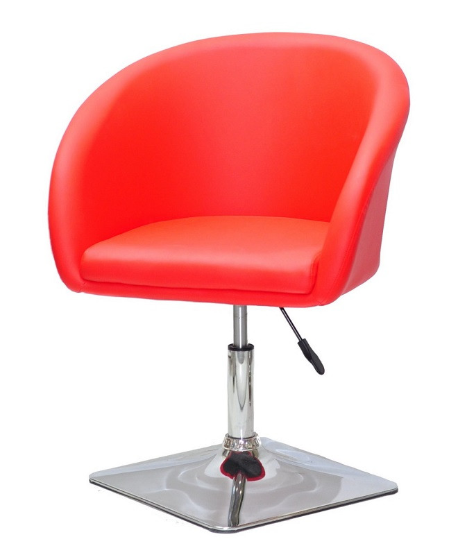 Крісло Andy 4CH-BASE червоний шкірозамінники з підлокітниками на хромованій квадратній опорі, фото 1