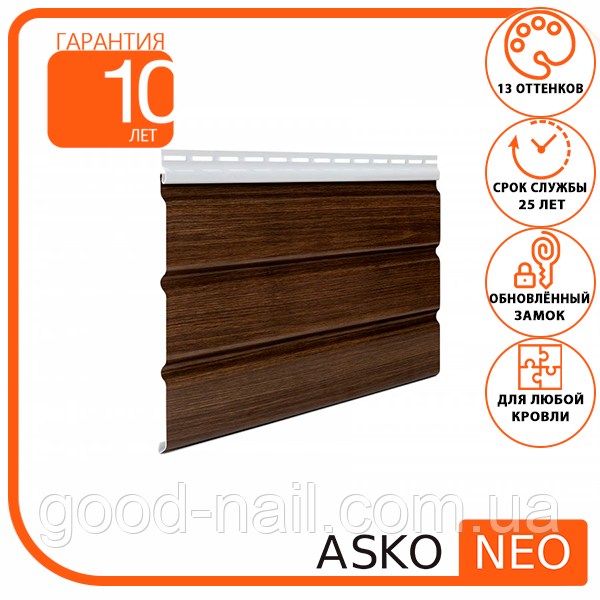 Панель ASKO NEO дуб темный без перфорации 3.5 м, 1.07 м2 - фото 1 - id-p1608741440