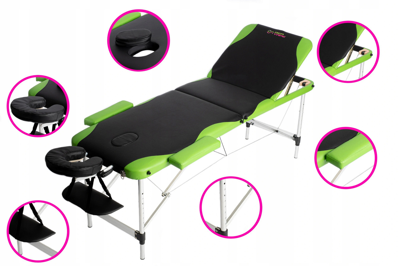 Складаний алюмінієвий масажний стіл Rea Tape, фото 1