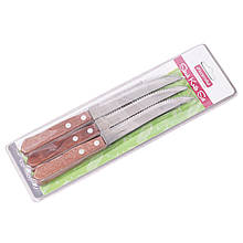 Набор стейковых ножей Kamille 6 предметов из нержавеющей стали с деревянными ручками KM-5300