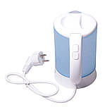 Чайник електричний Kamille 0.6 л пластиковий (білий/блакитний c чашками і ложками) KM-1718B, фото 4