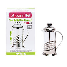 Заварник френчпресс Kamille 350мл для чаю і кави KM-0772S