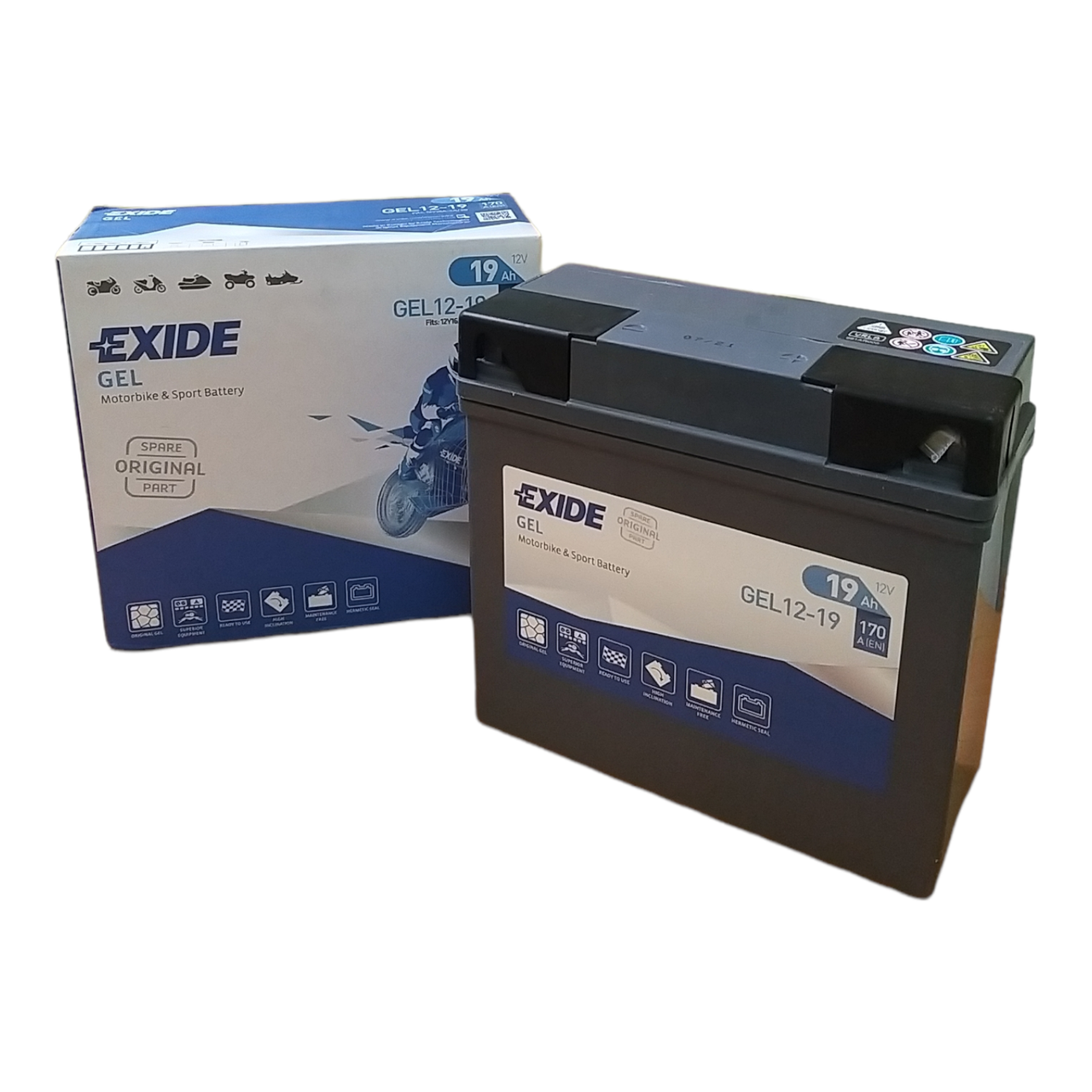 Акумулятор гелевий залитий і заряджений 19Ah 170A EXIDE GEL12-19 BRP BMW