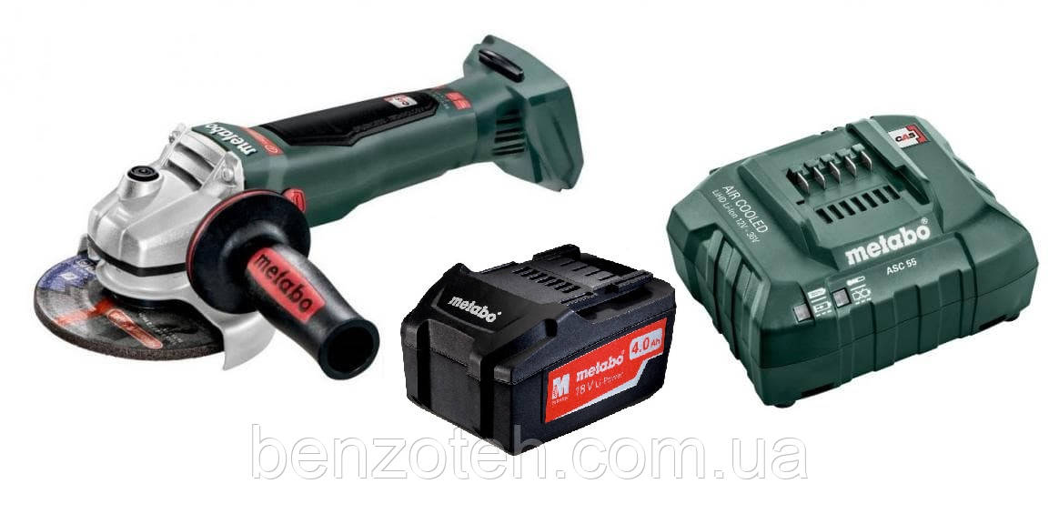 Кутова шліфувальна машина акумуляторна Metabo WB 18 LTX BL 125 Quick + 4.0 Аг