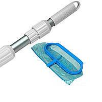 Набор 2в1: Сачок с телескопической ручкой Intex 29055-2 для очистки верхнего слоя воды, диаметр 28 мм (ручка